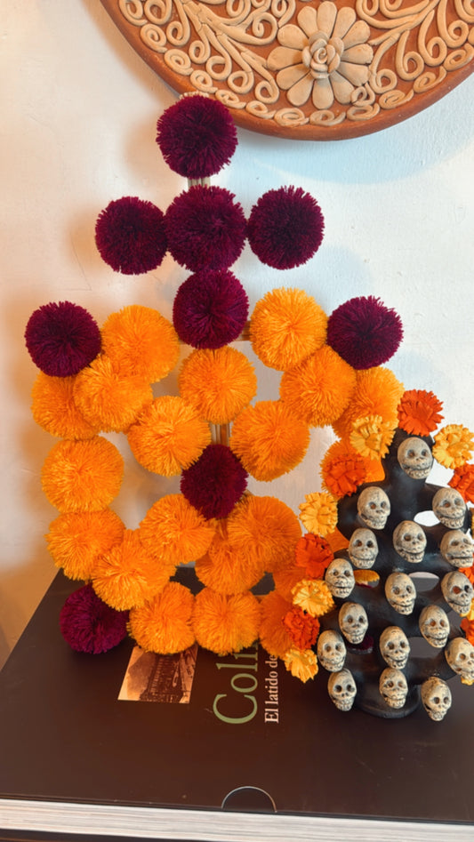 Altar de flores de pompones modelo 2 noche de ánimas