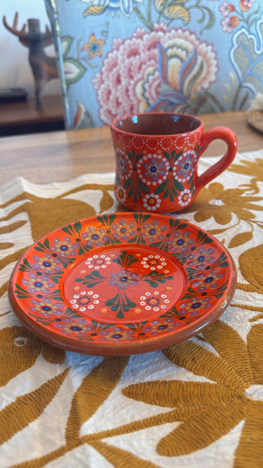 Set de taza y plato noche de ánimas