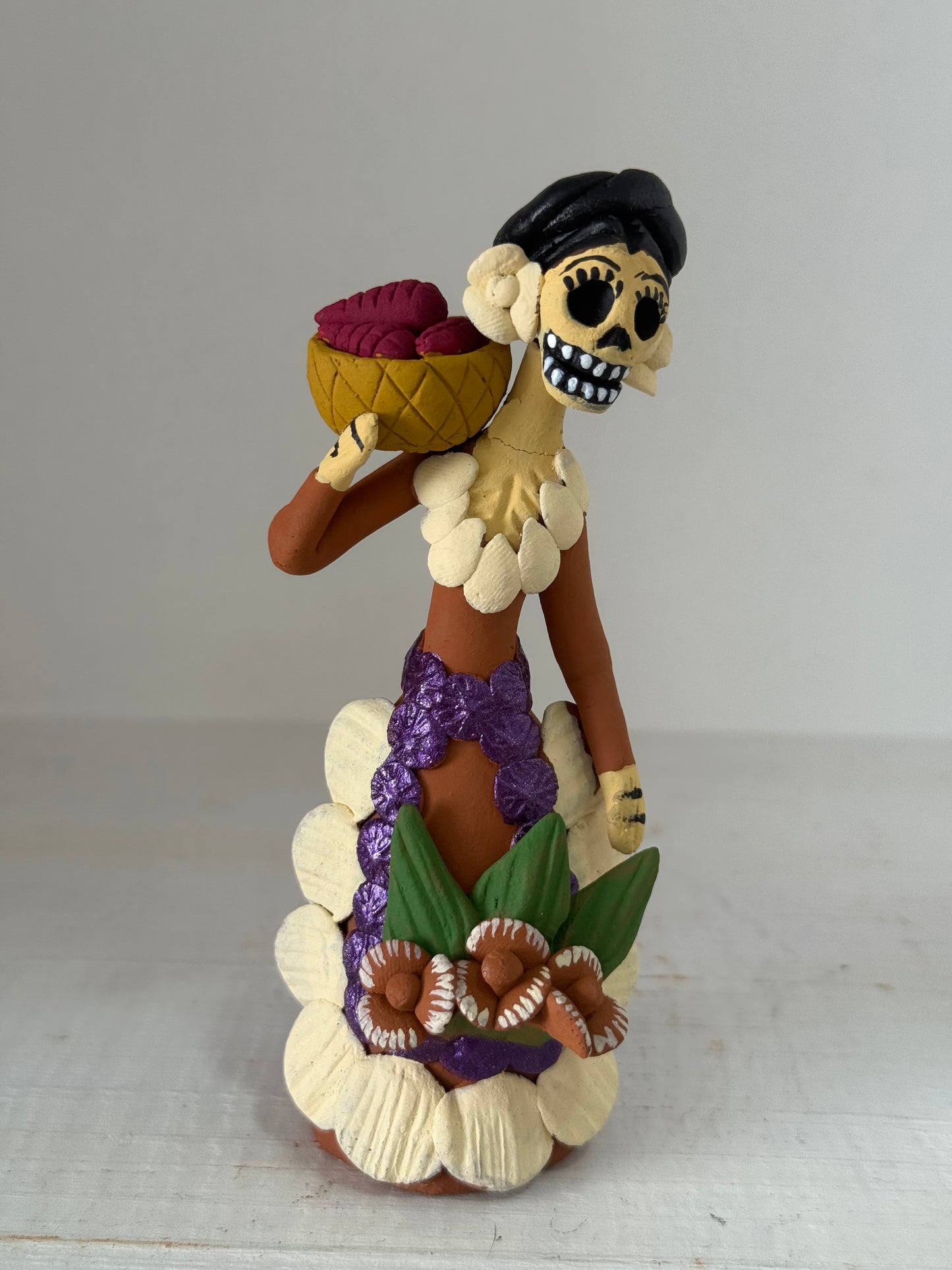 Catrina miniatura maíz colorado noche de muertos