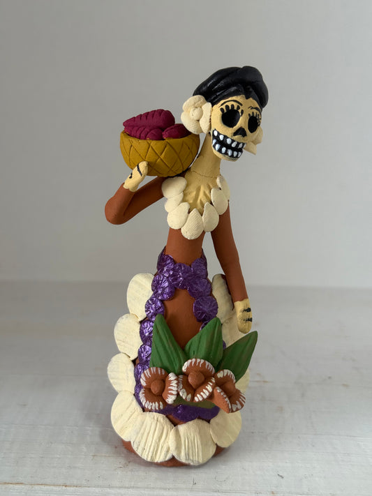 Catrina miniatura maíz colorado noche de muertos