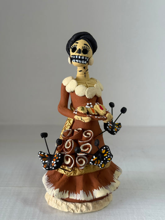 Catrina miniatura tamalitos noche de muertos