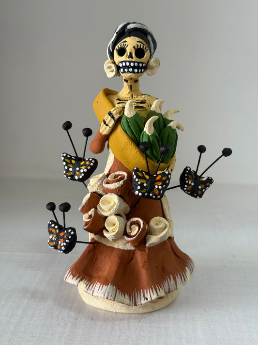 Catrina miniatura calabazas noche de ánimas