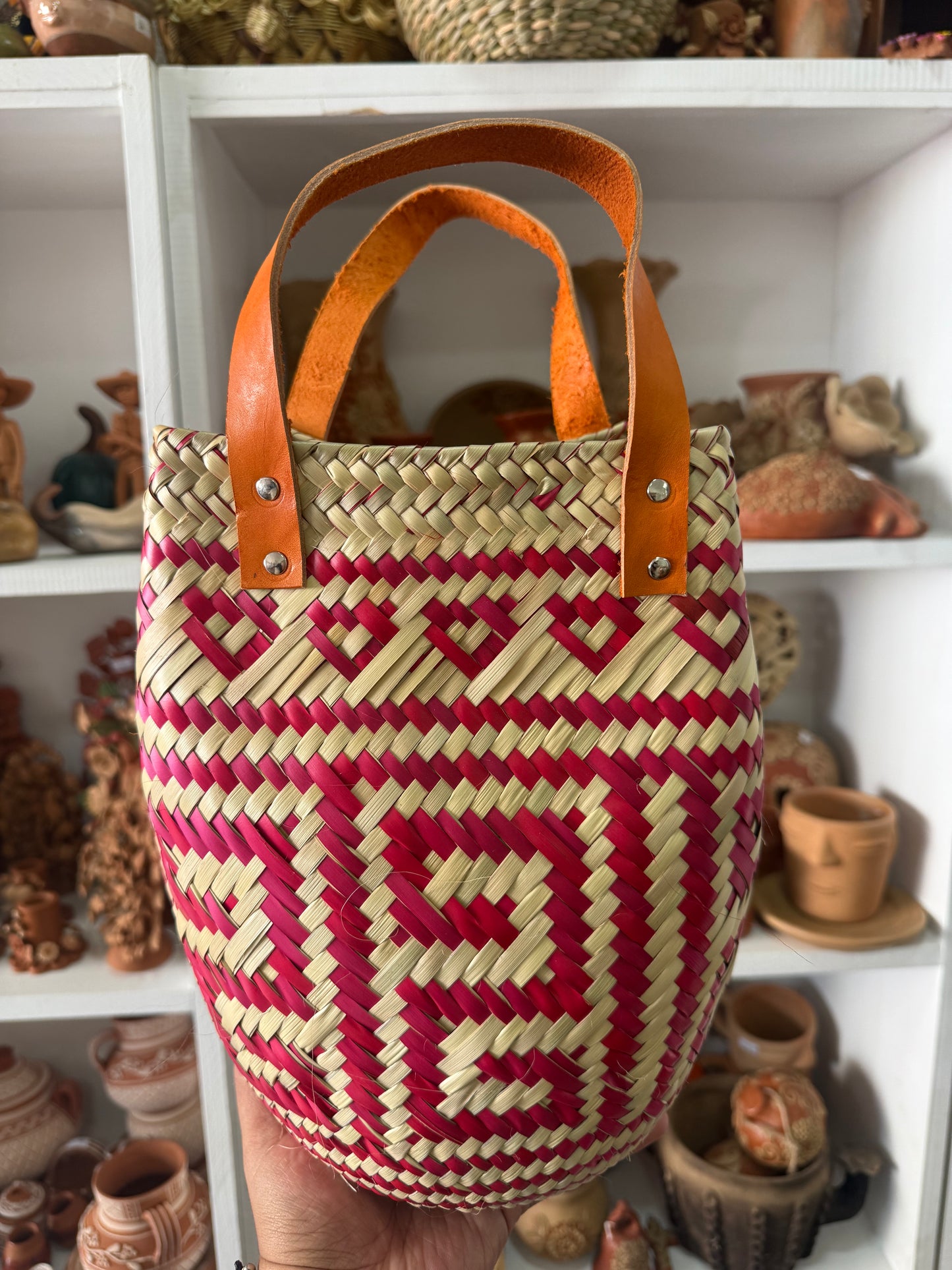 Bolsa de palma mediana roja