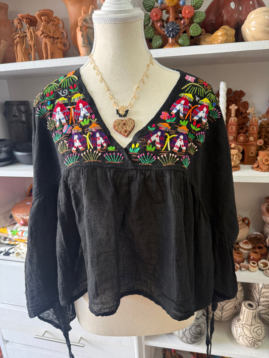 Blusa Unitalla de historias de viejitos Tzintzuntzan mujer