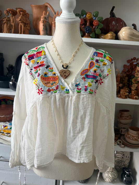 Blusa Unitalla de historias de lago Tzintzuntzan mujer