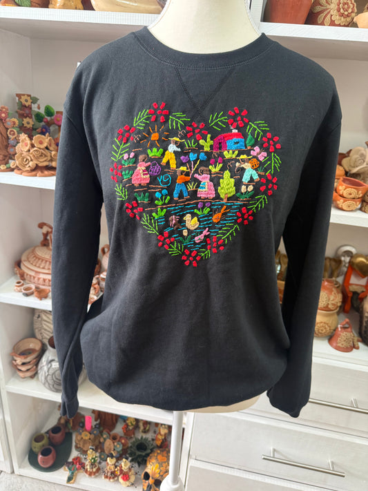 Sudadera negra talla M-G Tzintzuntzan mujer