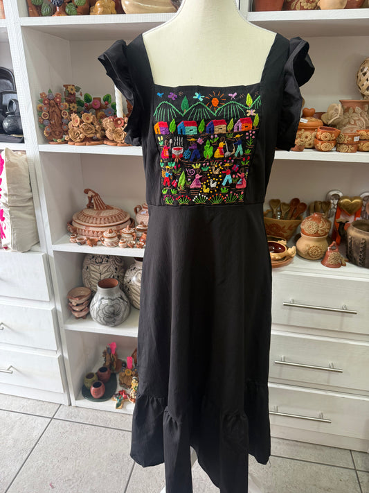Vestido negro talla CH-M Tzintzuntzan mujer