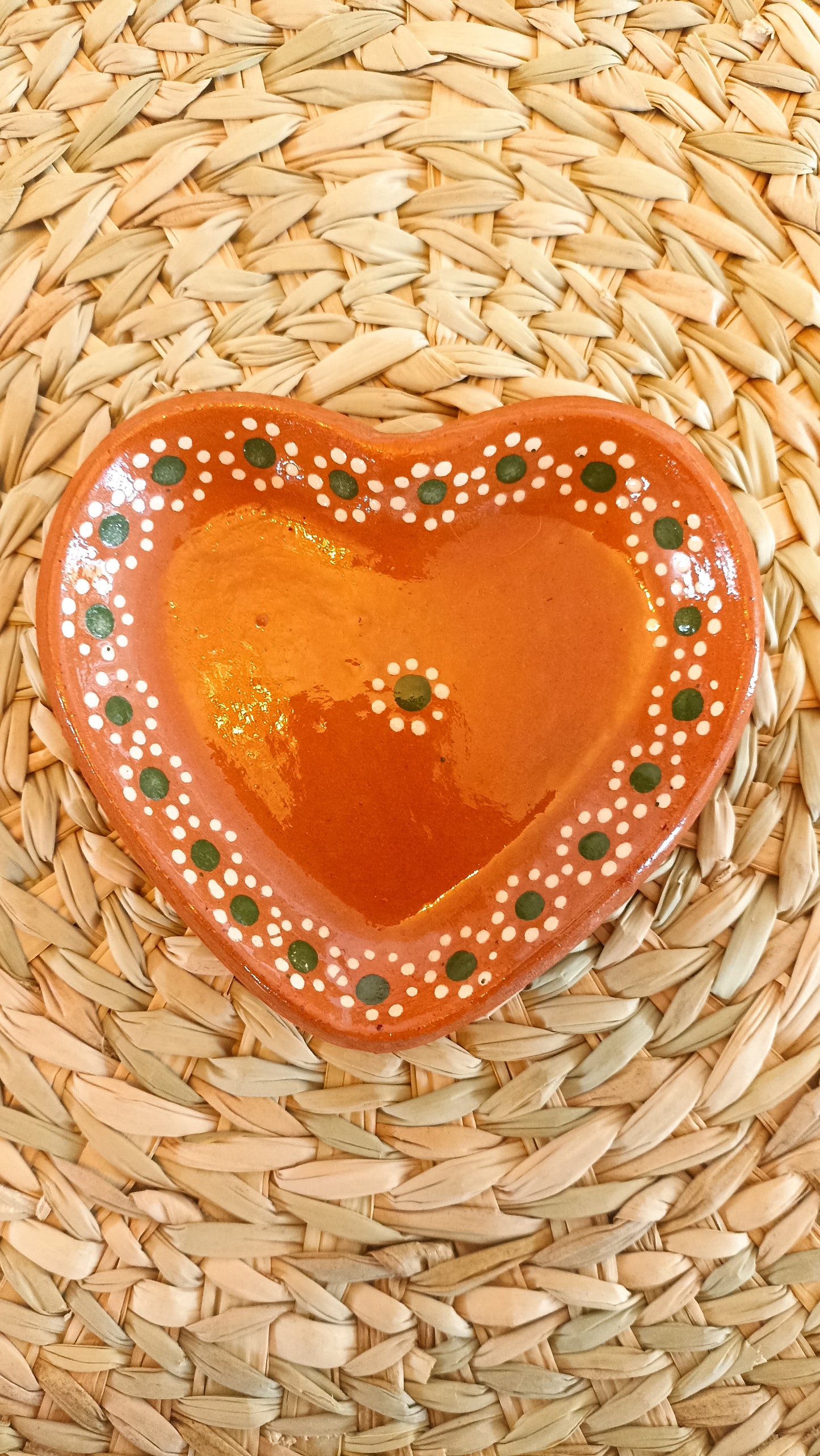 Plato de corazón natural 12 cms