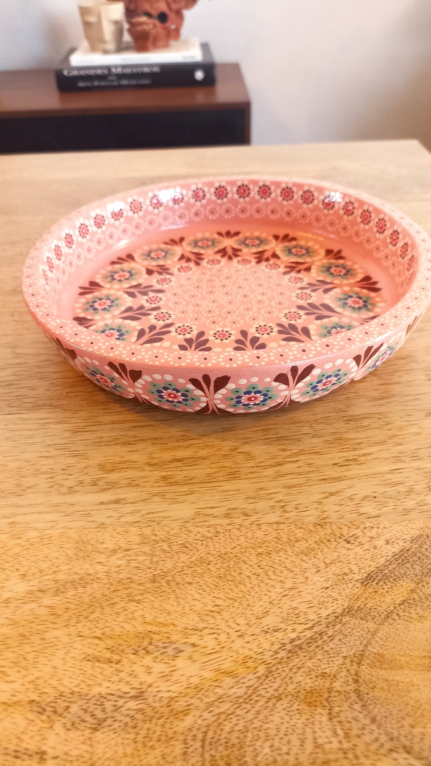 Plato botanero 22 cms rosa primavera