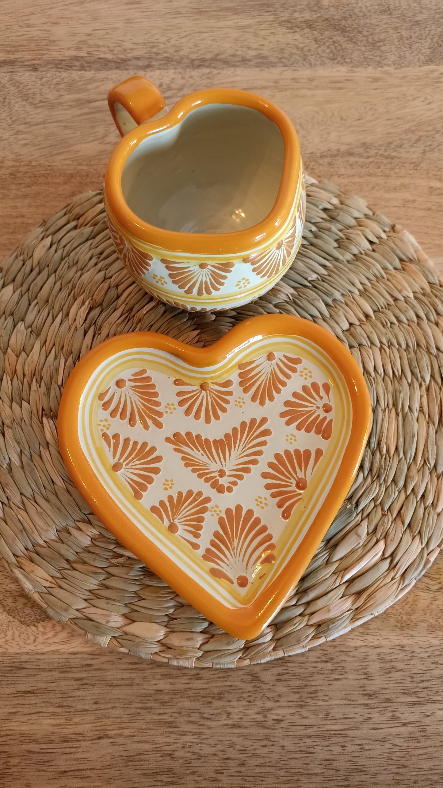 Set taza chocolatera Talavera amarillo