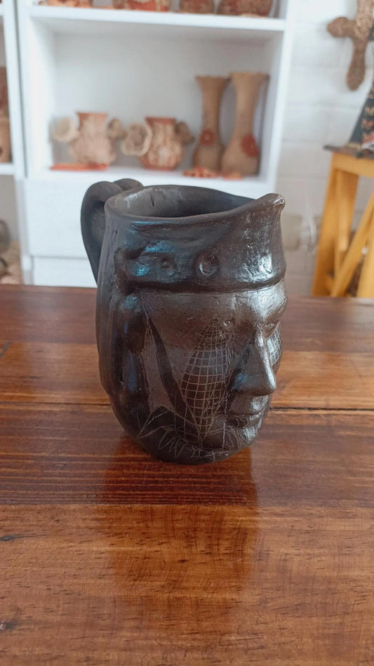 Taza de rostro purépecha maíz Santa Fe de la Laguna