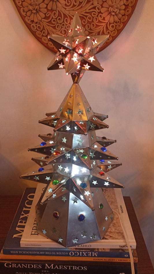 Arbol de laton lámpara navidad