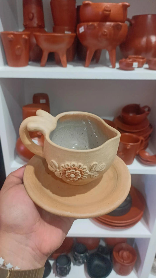 Taza de corazón natural de atzompa