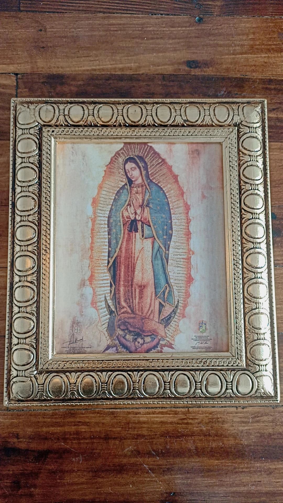 Cuadro de madera de la Virgen de Guadalupe