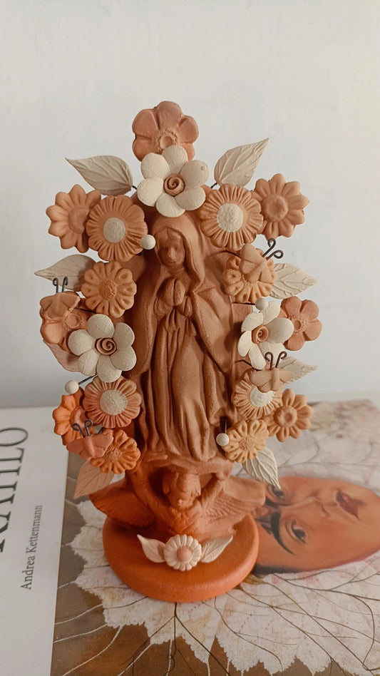 Virgen de Guadalupe Metepec natural 15 cms modelo 2