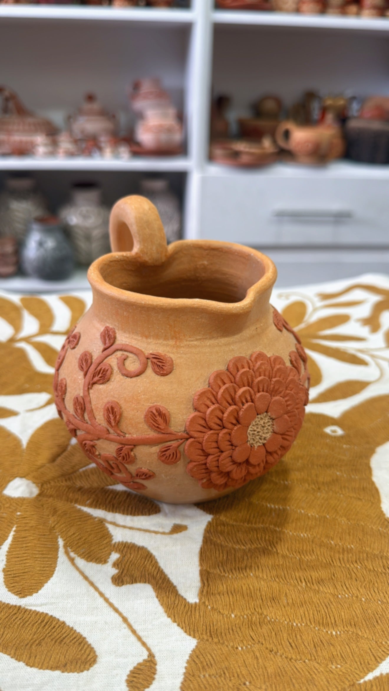 Tazota de corazón bordado Atzompa mod 2