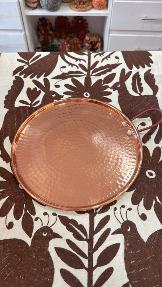 Comal de cobre de cobre de 27 cms de diámetro