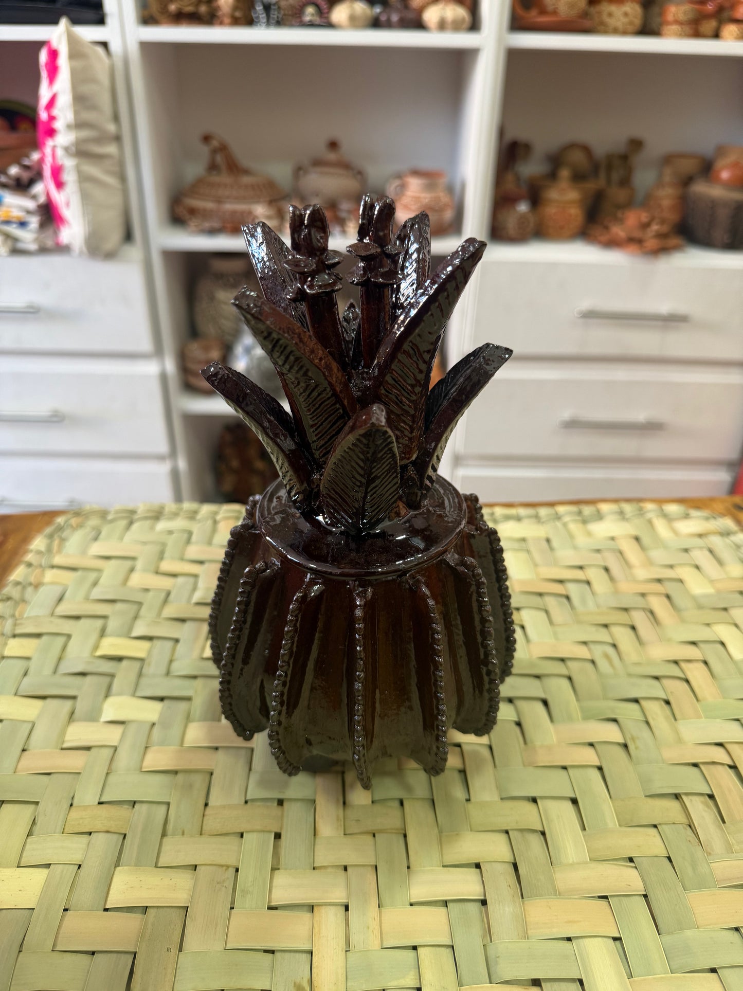 Piña vidriada café grande San José de Gracia