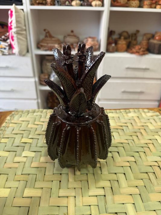 Piña vidriada café grande San José de Gracia