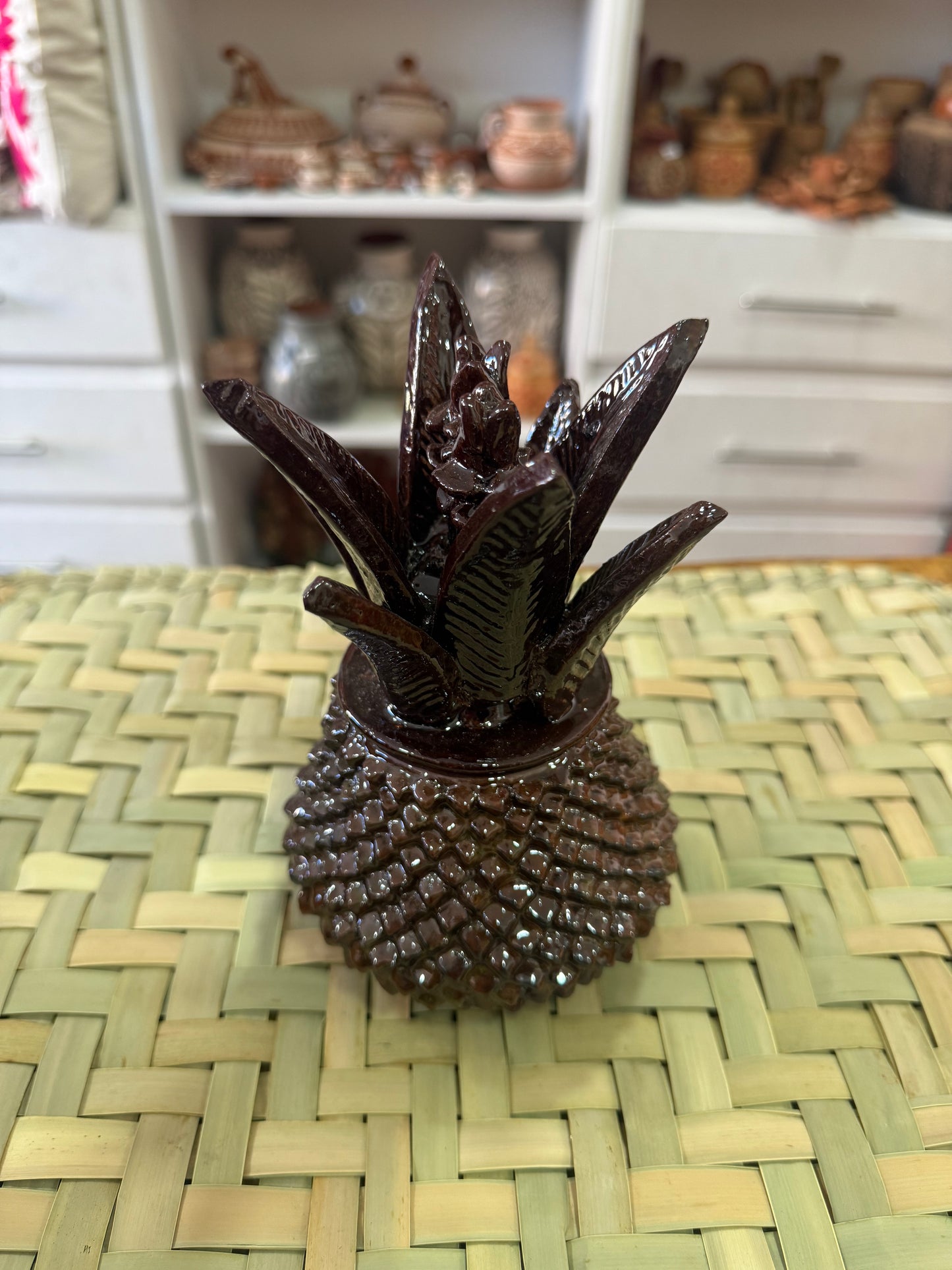 Piña vidriada café mediana San José de Gracia