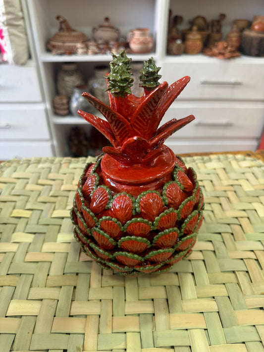 Piña vidriada naranja grande San José de Gracia