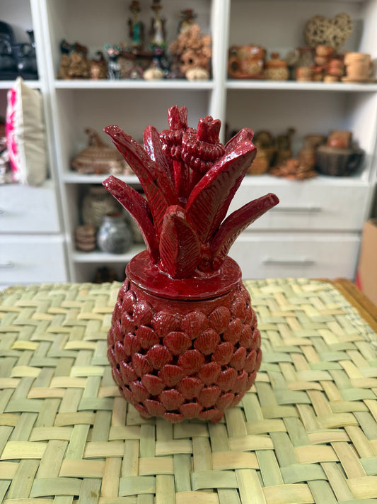 Piña vidriada roja grande San José de Gracia
