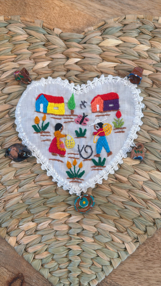 Portavaso de corazón blanco vida en campo Tzintzunzan