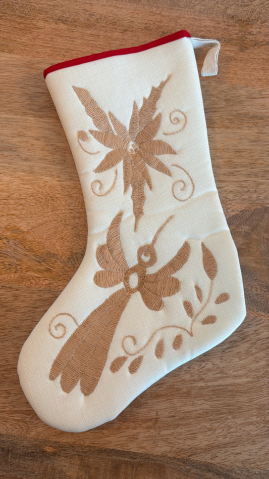 Botita otomi beige navidad modelo 2