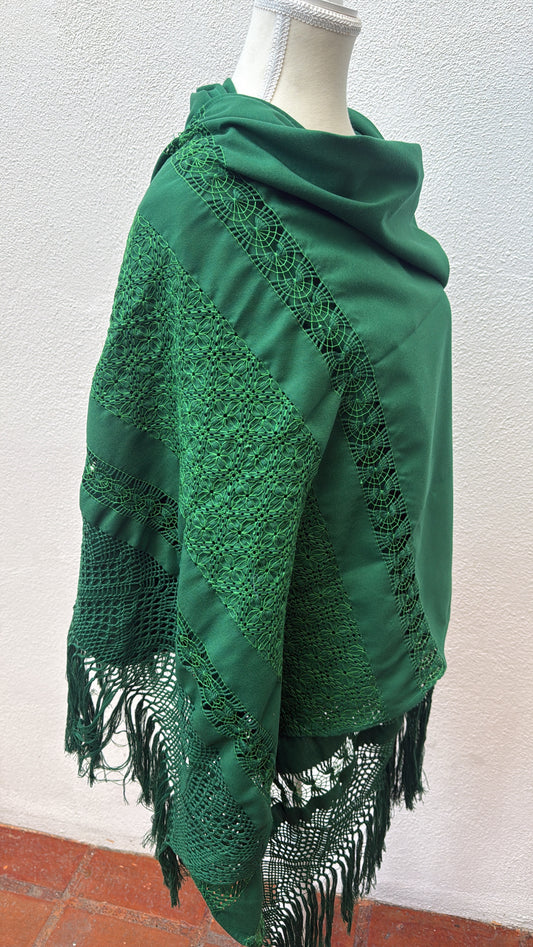 Rebozo verde deshilado modelo 1