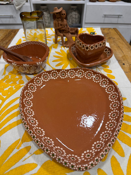 Plato de corazón natural Capula 26 cms