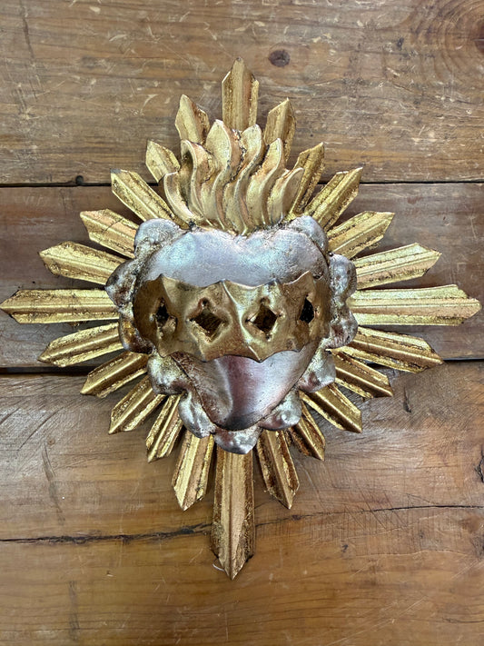 Corazón plata de latón resplandor