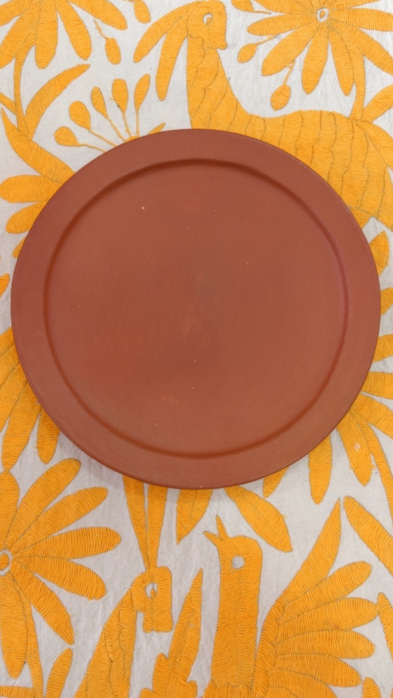 Plato estilo comal 26 cms barro rojo