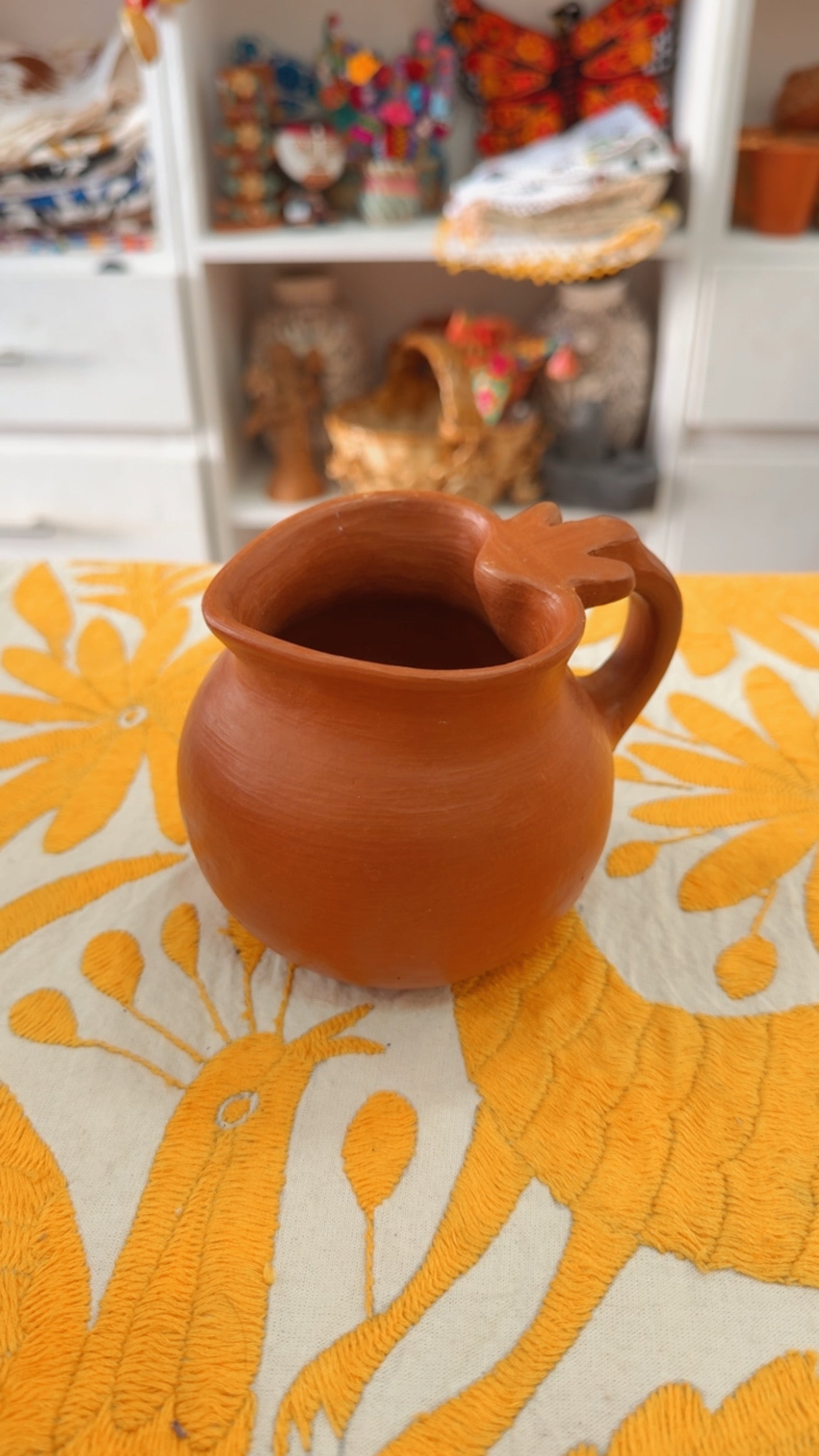 Taza corazón jarrito barro rojo