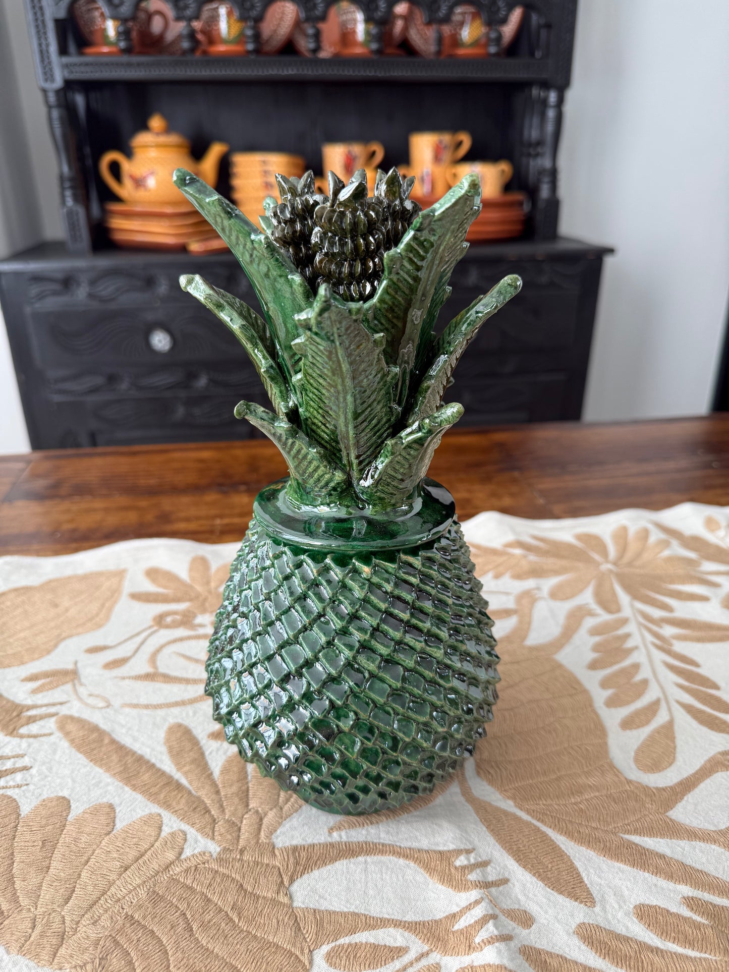 Piña vidriada verde mediana San José de Gracia