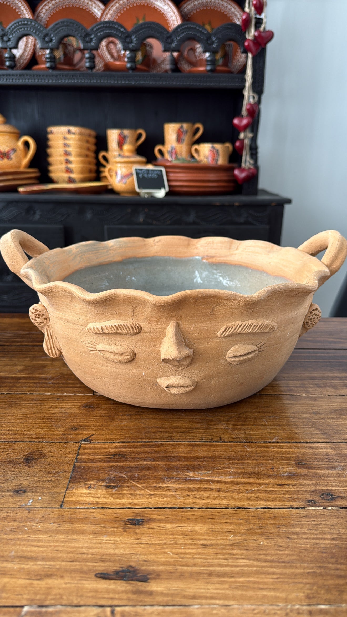 Cazuela natural de rostro atzompa