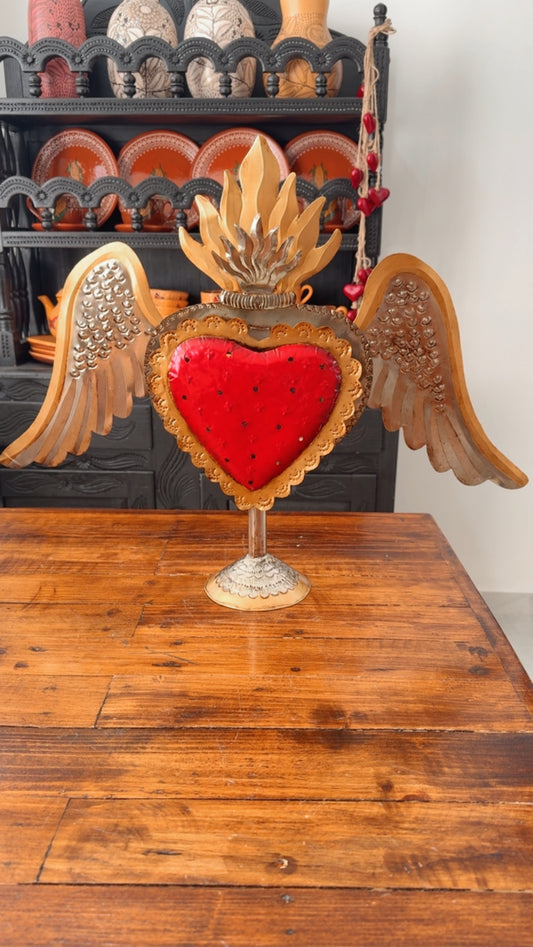 Corazón de latón lámpara de buró