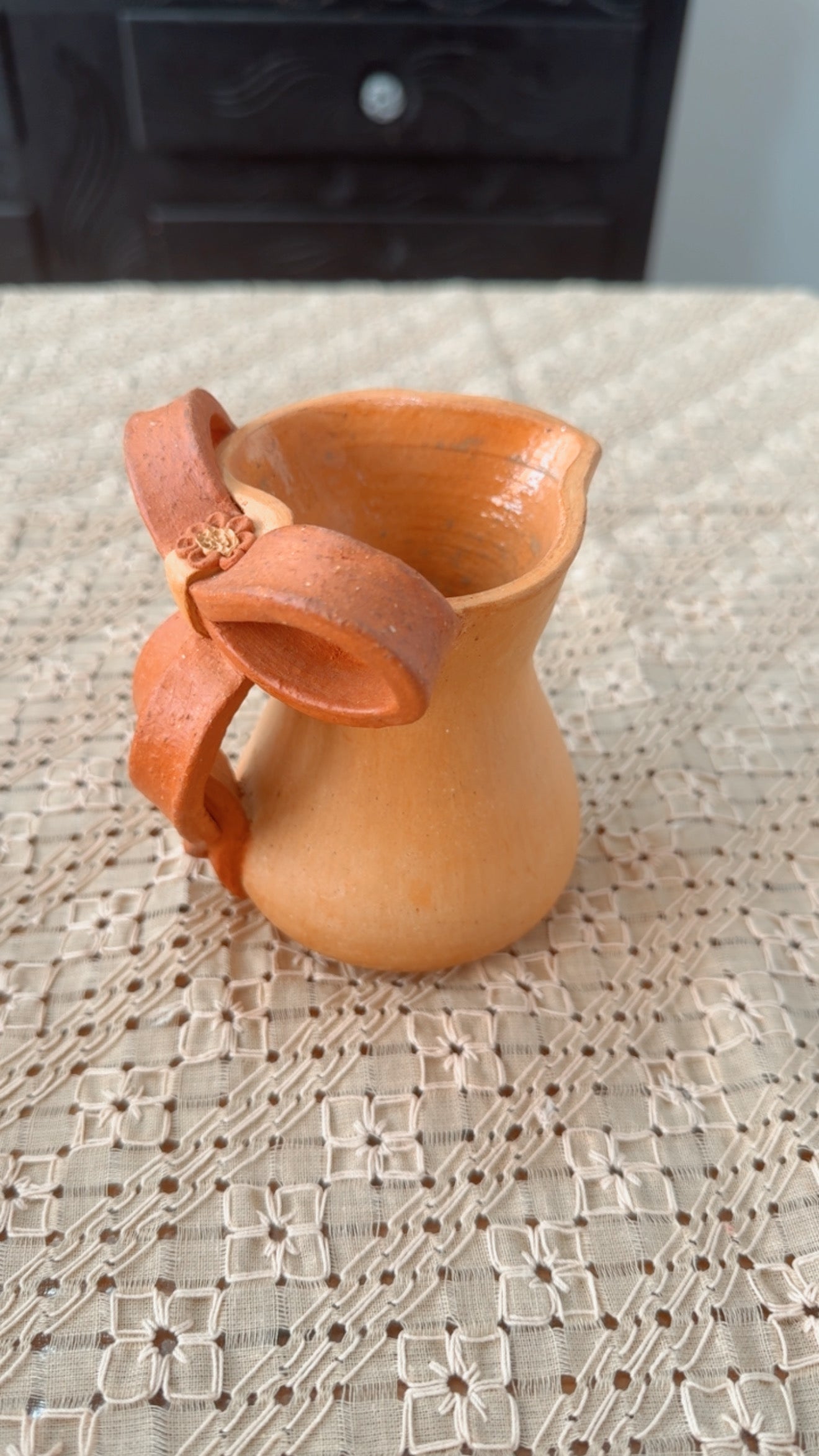 Cremera de asa de moño natural Atzompa