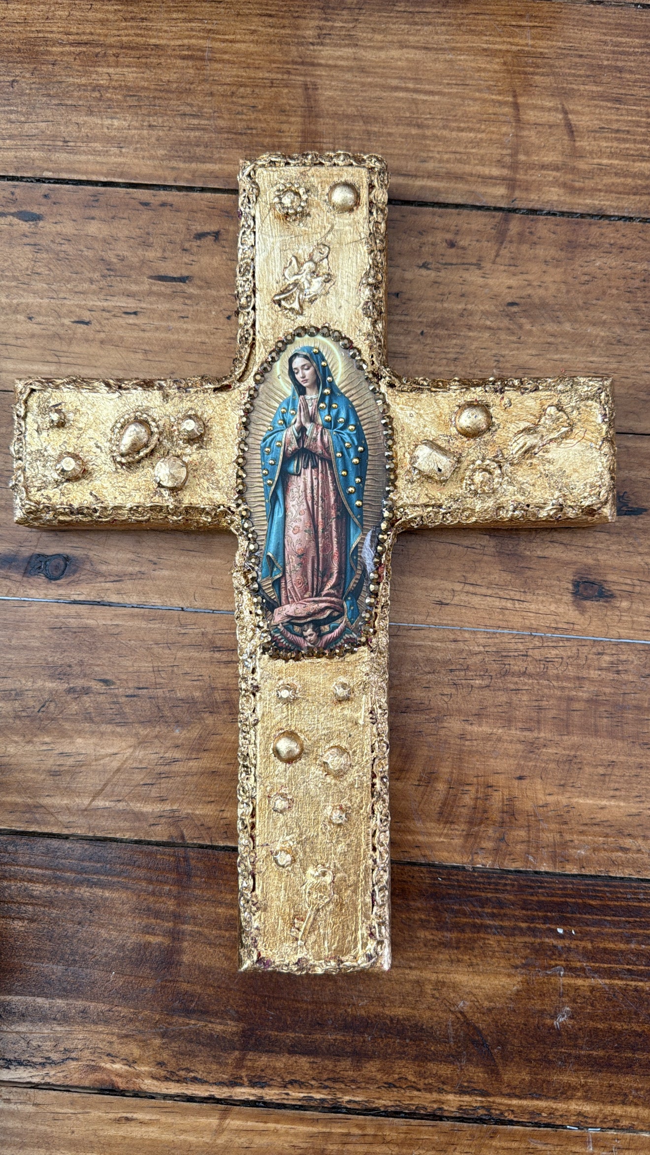 Cruz de madera  Virgen de Guadalupe