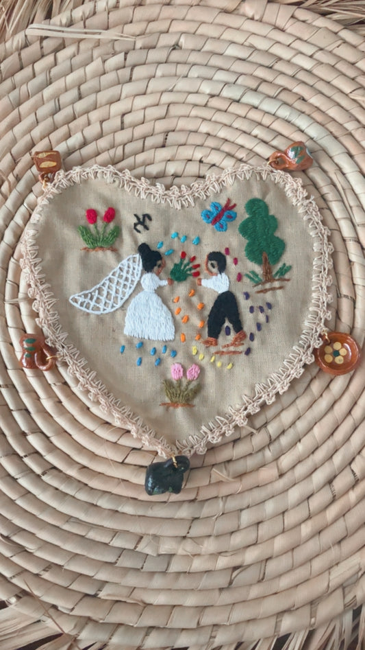 Portavaso corazón boda Tzintzunzan