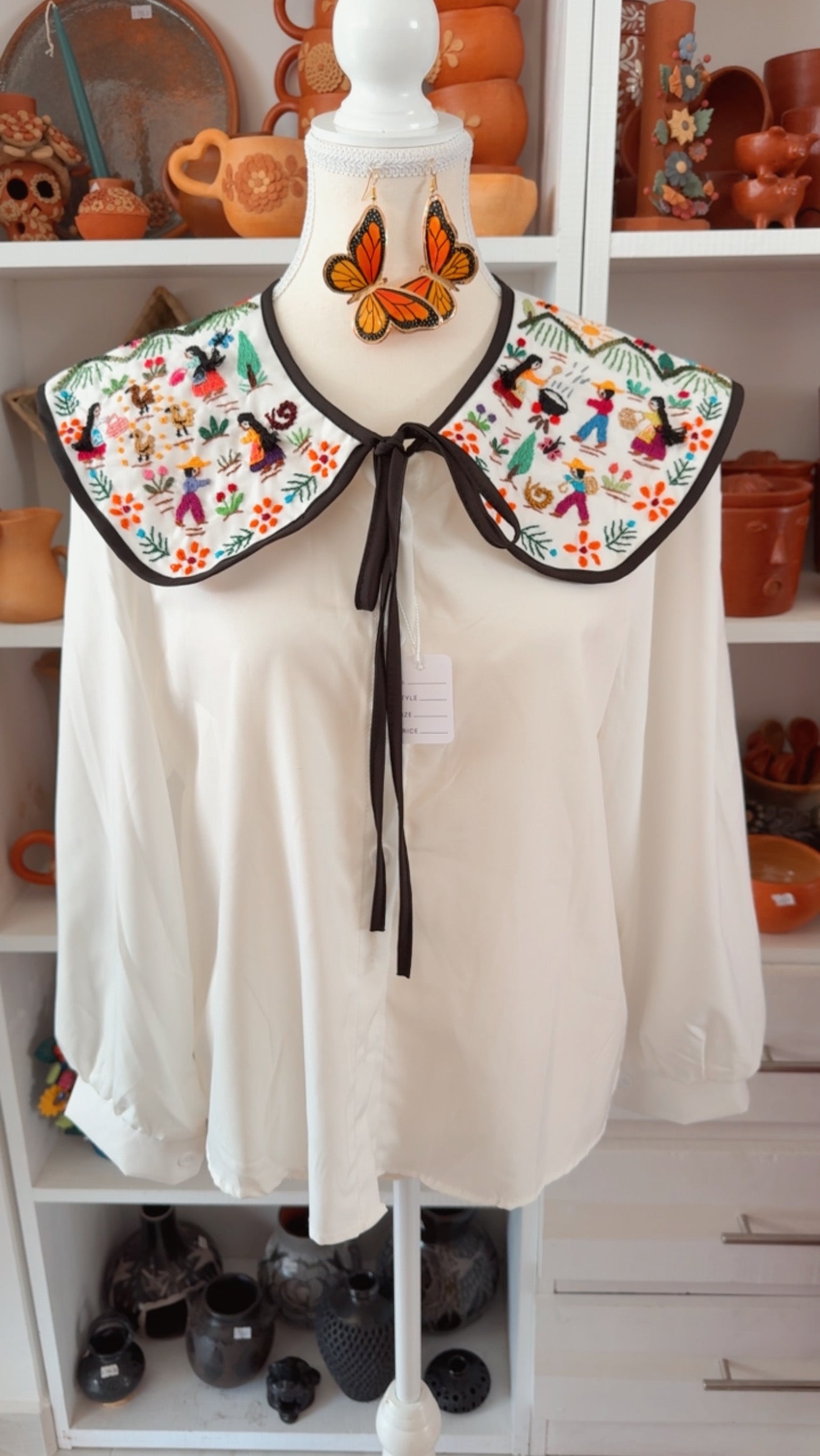 Blusa M-G blanca cocina en el campo Tzintzuntzan mujer