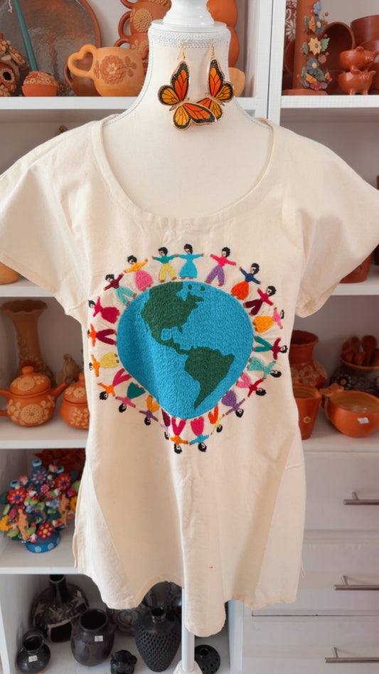 Blusa unión en el mundo Tzintzuntzan mujer