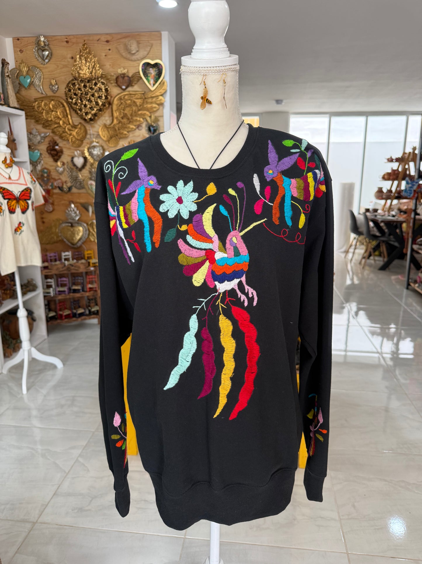 Sudadera bordado otomí talla XL mujer