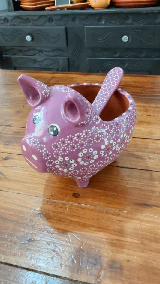 Salsera de cerdito morado jumbo Capula colors