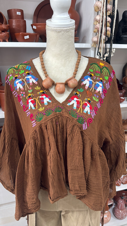 Blusa Unitalla de historias cafecito Tzintzuntzan mujer