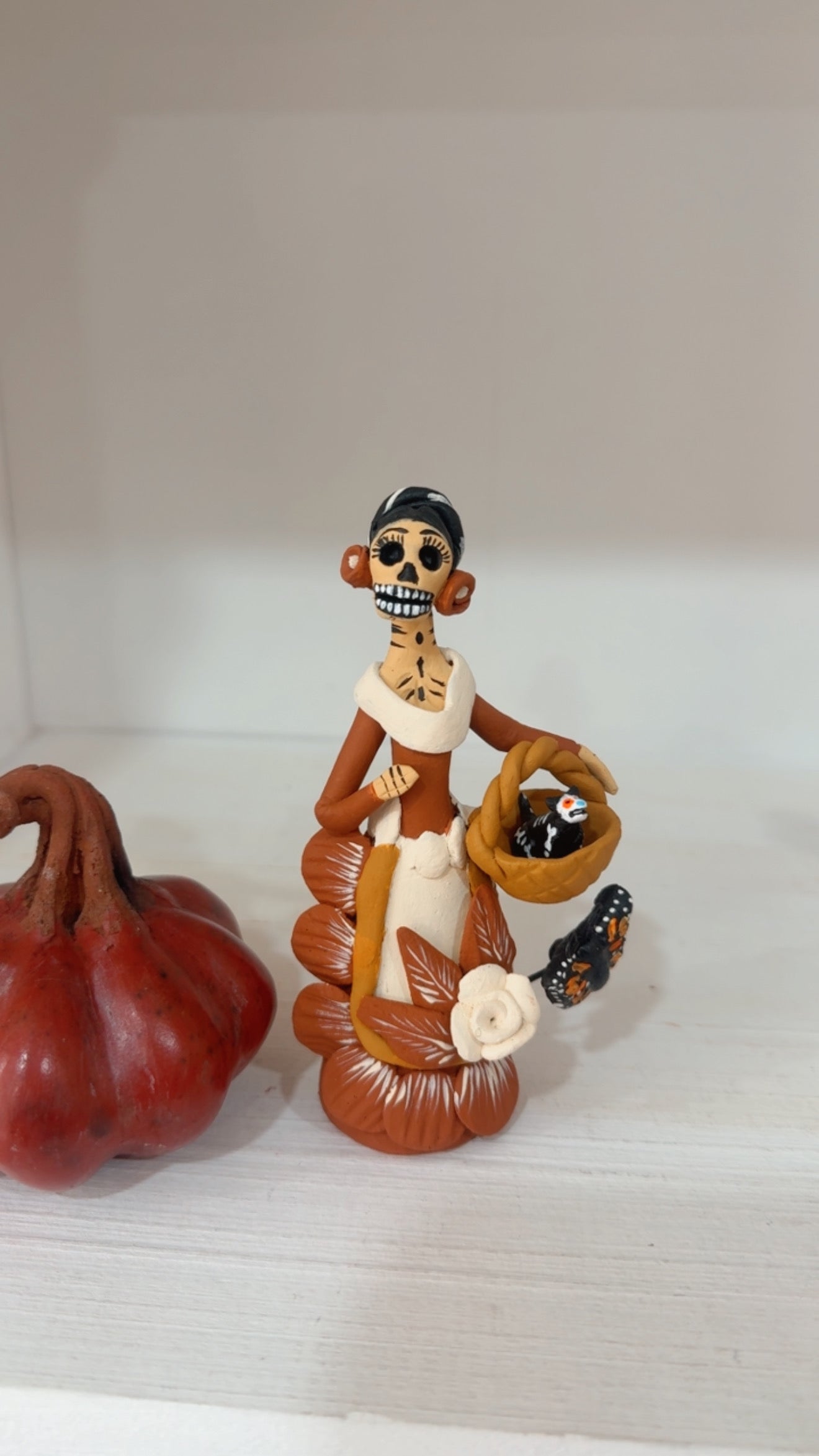 Mini Catrina canasta perrito noche