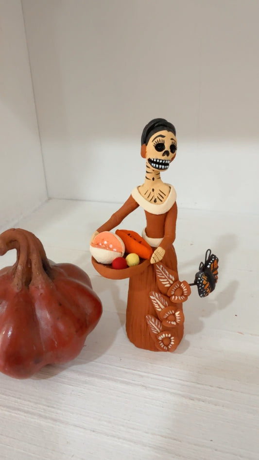 Catrina miniatura frutas 2 noche  de muertos