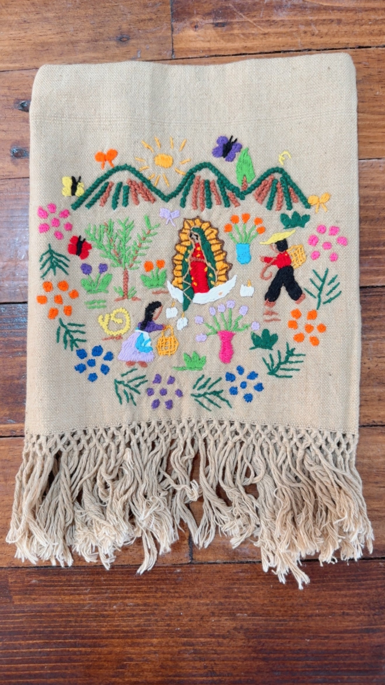 Servilleta Virgen beige modelo 1 Tzintzunzan