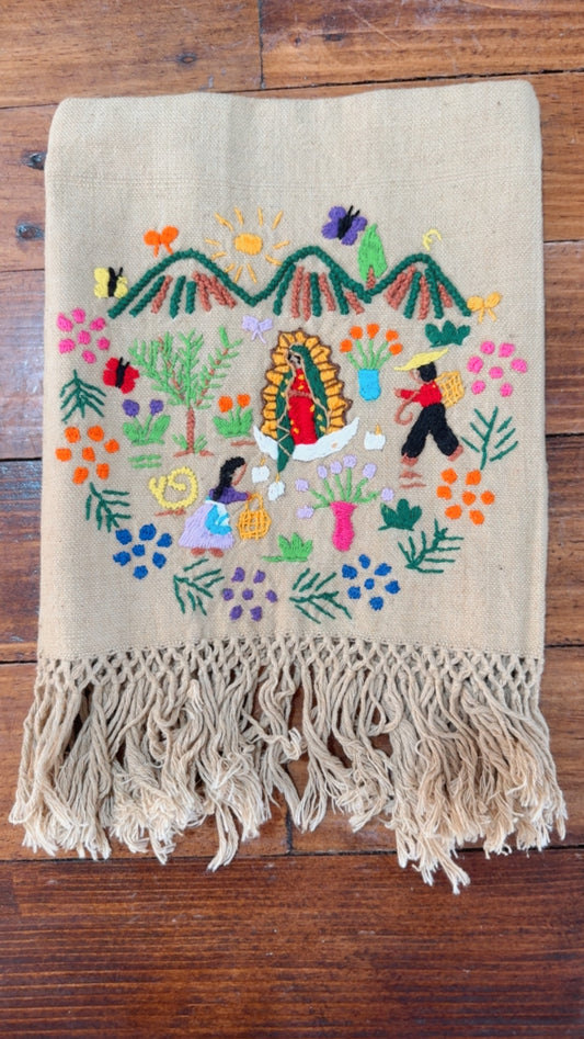 Servilleta Virgen beige modelo 1 Tzintzunzan