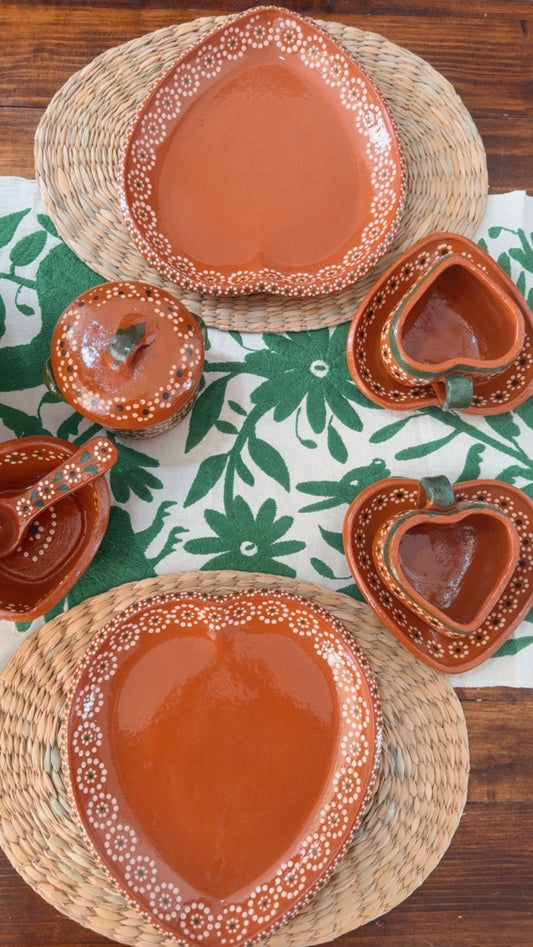 Vajilla 4 personas de corazón natural