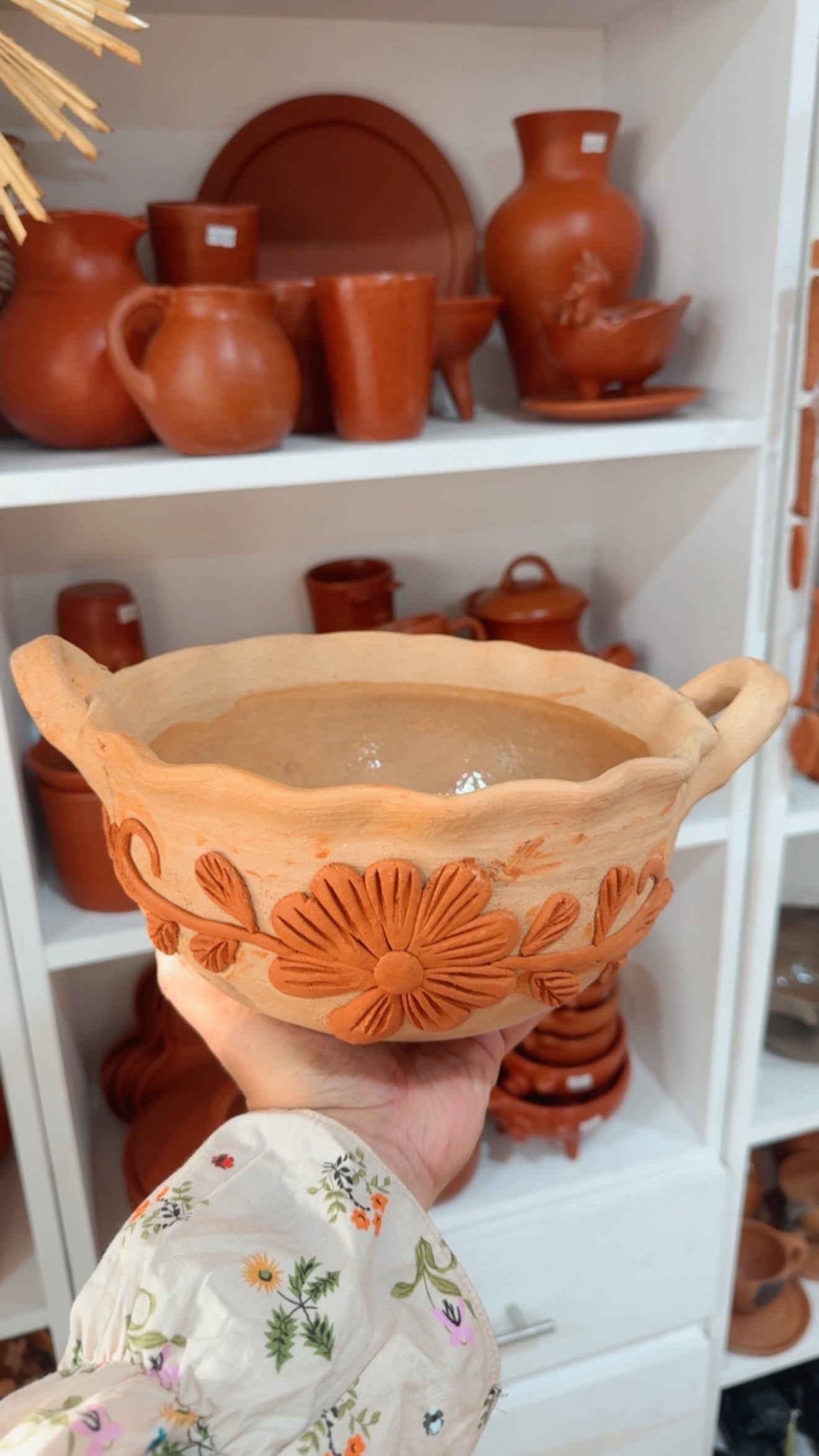 Cazuela natural de flor atzompa